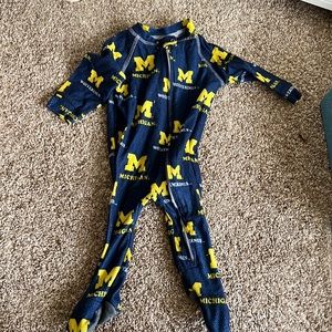 0-3 month University of Michigan U of M footie pajamas baby